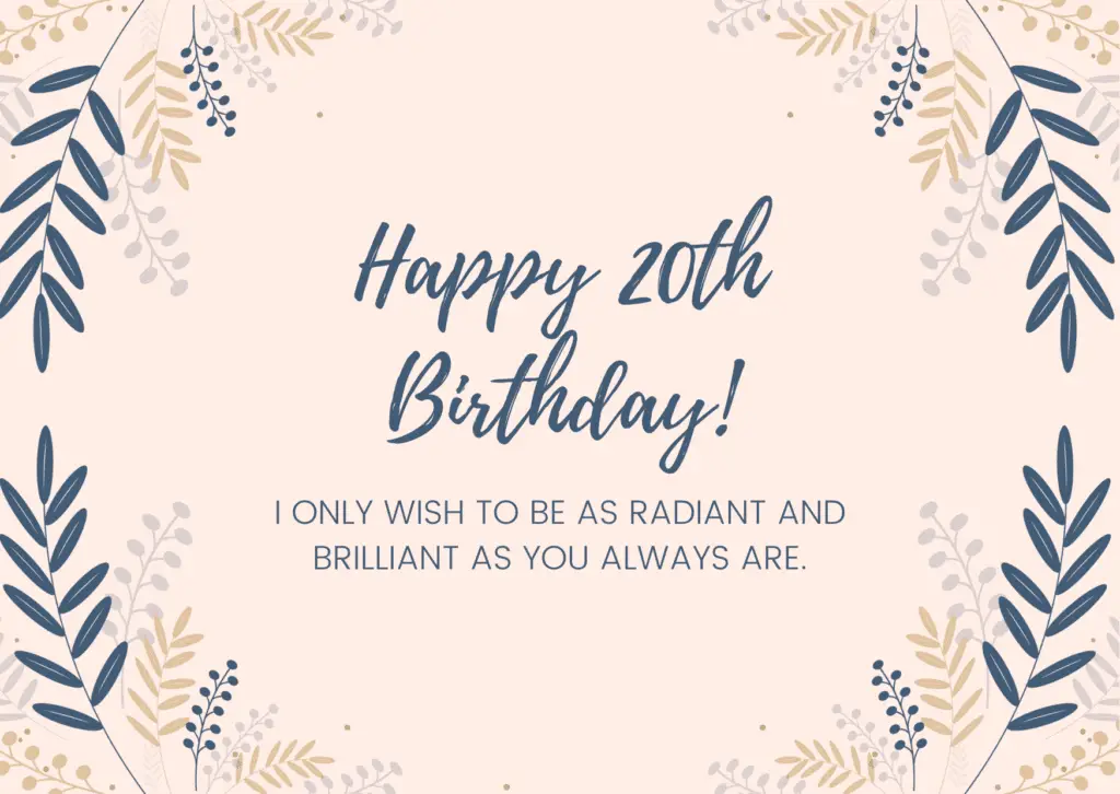 Happy 20th Birthday Wishes