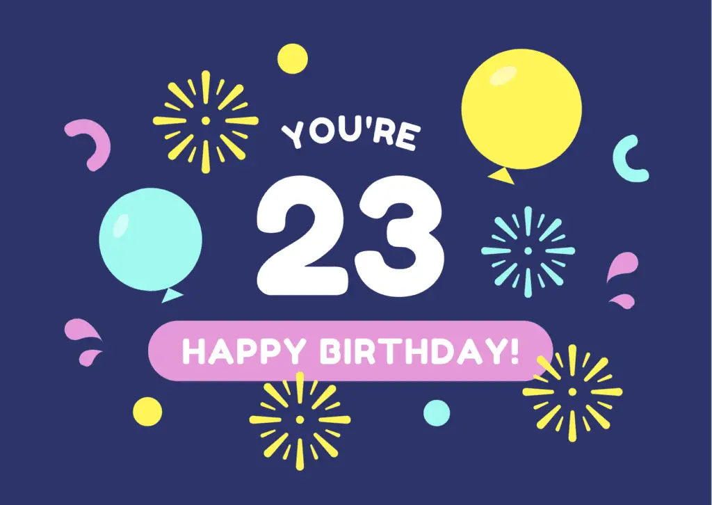 Happy 23rd Birthday wishes for a boy